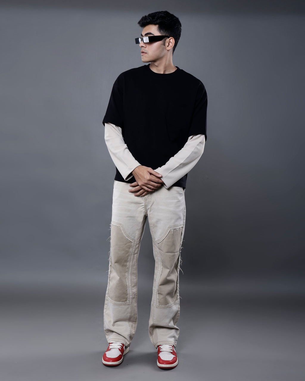 Dual-Fabric Full Sleeve T-shirt [DUNE COLOWAY]