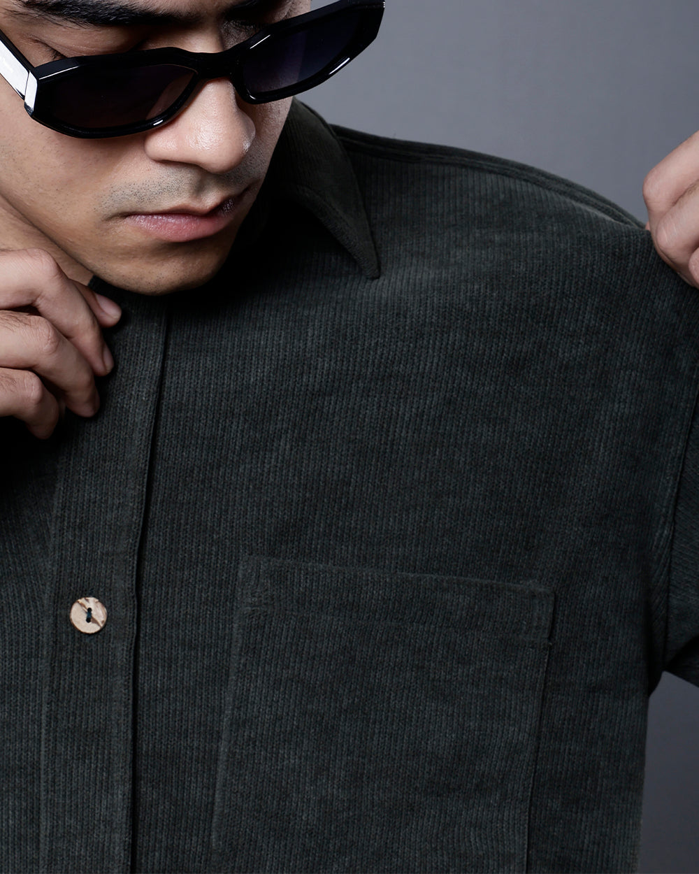 Vel-Cord Shirt [Olive Green]