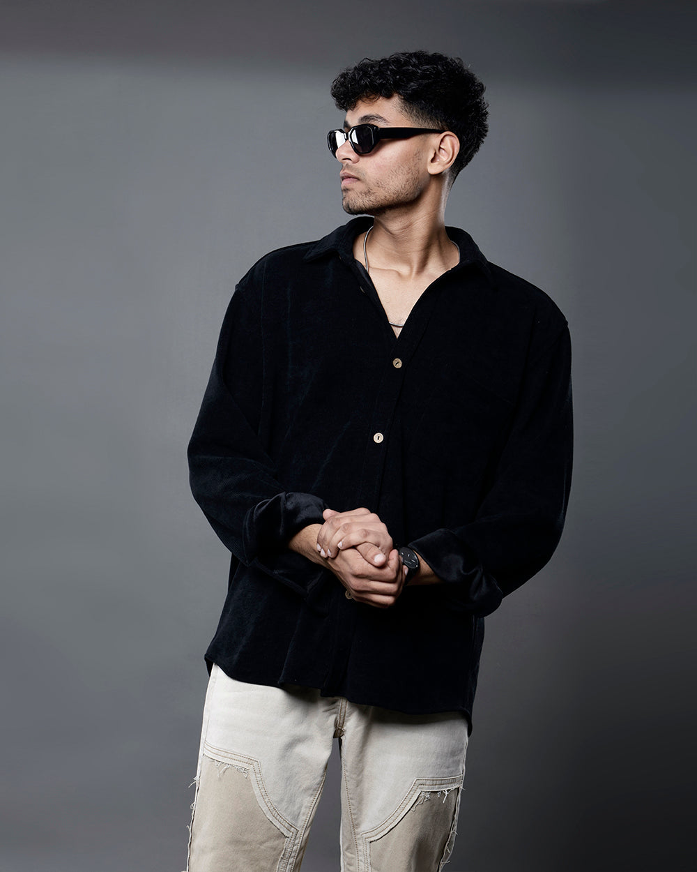 Vel-Cord Shirt [Black]