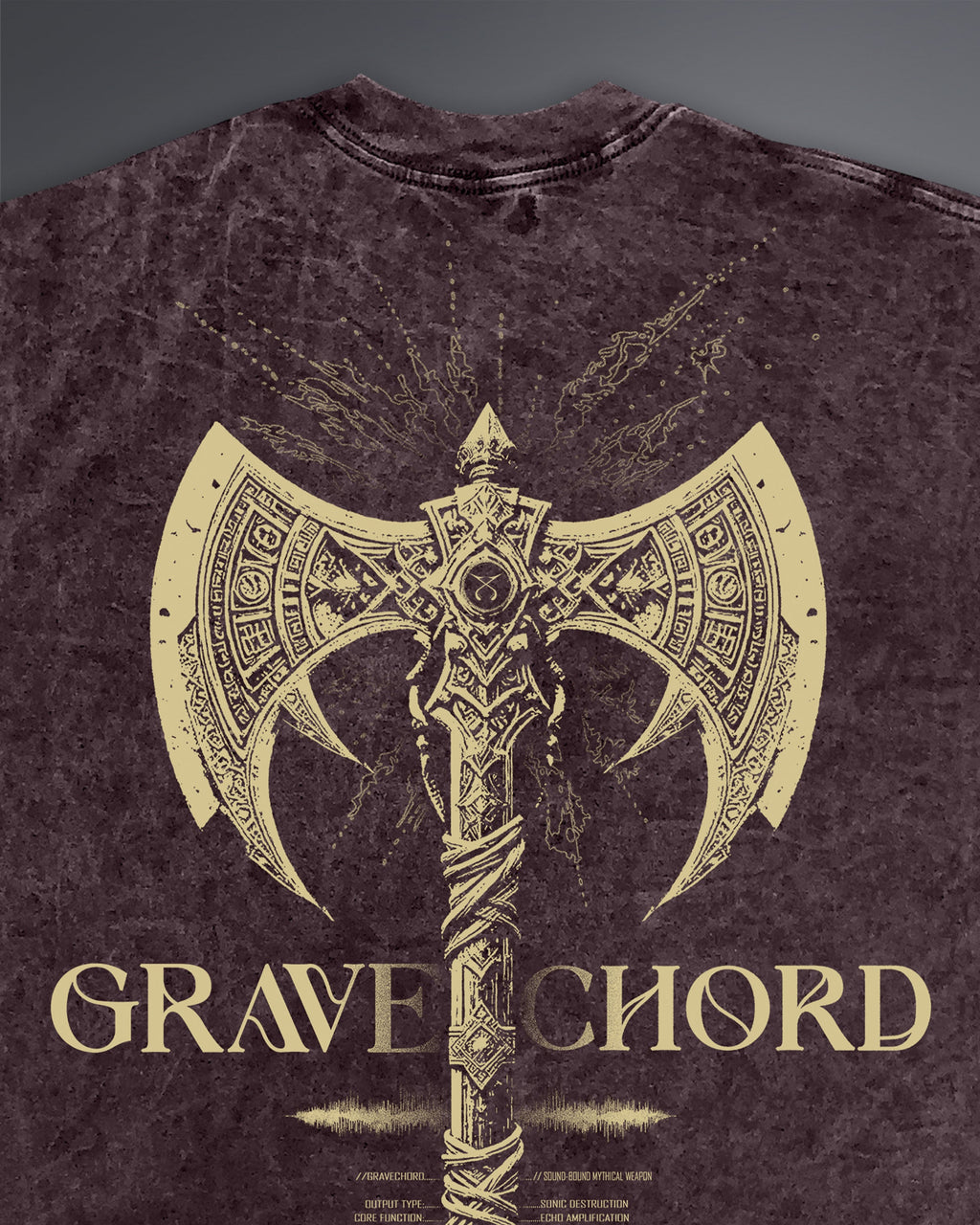 GRAVECHORD Oversized Tee [ACID WASHED-BLOODSTONE]
