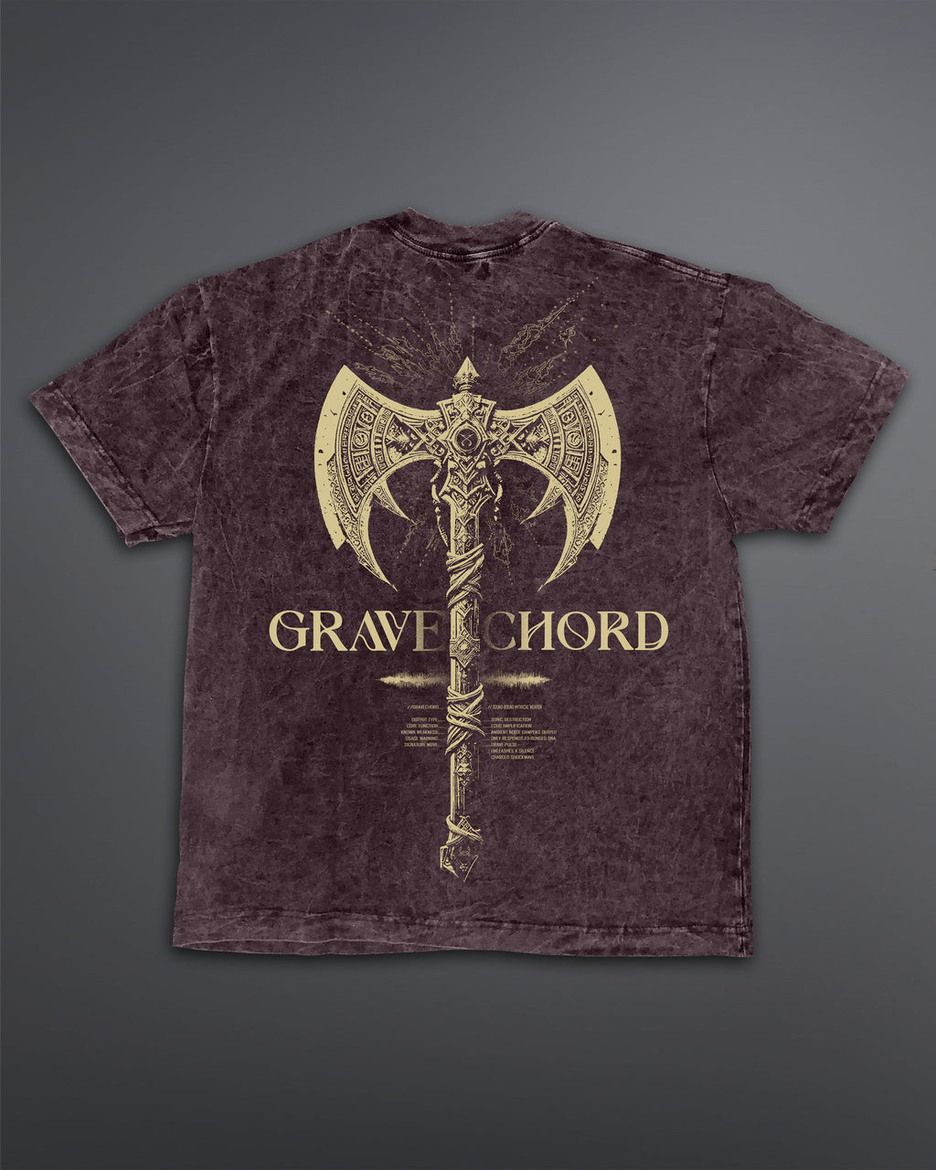 GRAVECHORD Oversized Tee [ACID WASHED-BLOODSTONE]