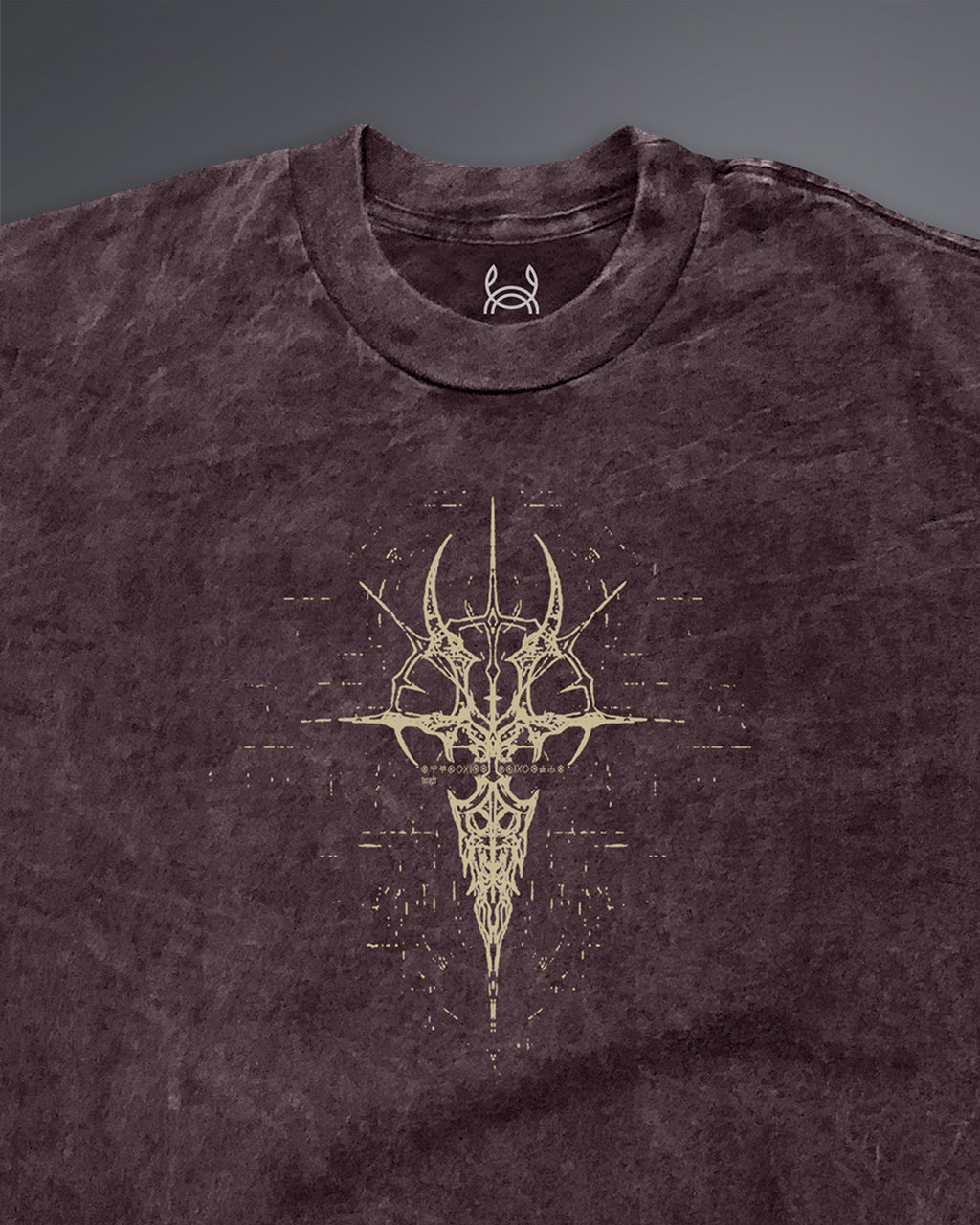 Crypted Glyph Oversized tee [ACID WASHED-BLOODSTONE]