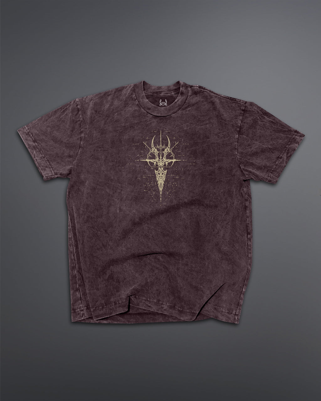 Crypted Glyph Oversized tee [ACID WASHED-BLOODSTONE]