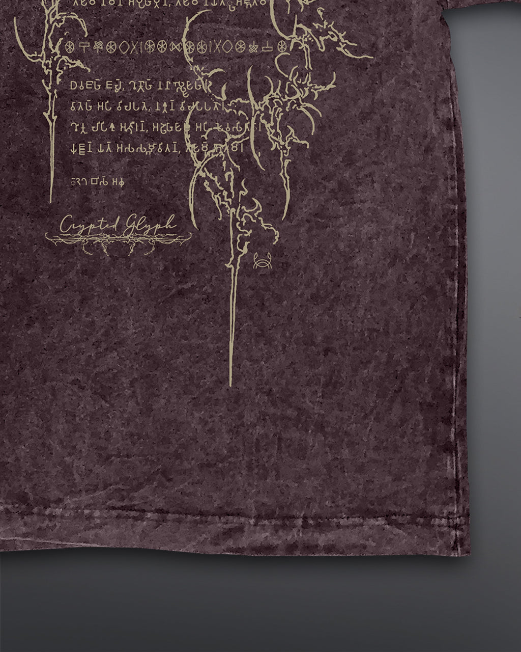 Crypted Glyph Oversized tee [ACID WASHED-BLOODSTONE]