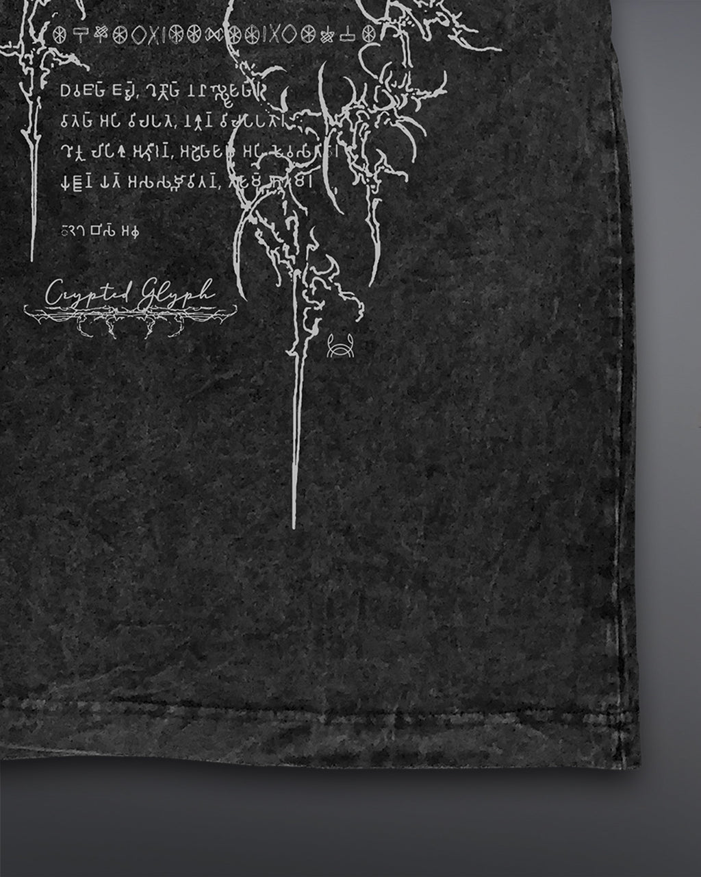 Crypted Glyph Oversized tee [ACID WASHED-SILENT ASH]