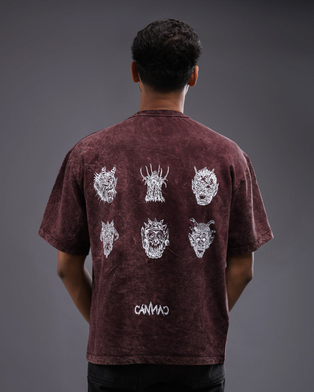 Malignant Prophecy Oversized tee [ACID WASHED-BLOODSTONE]