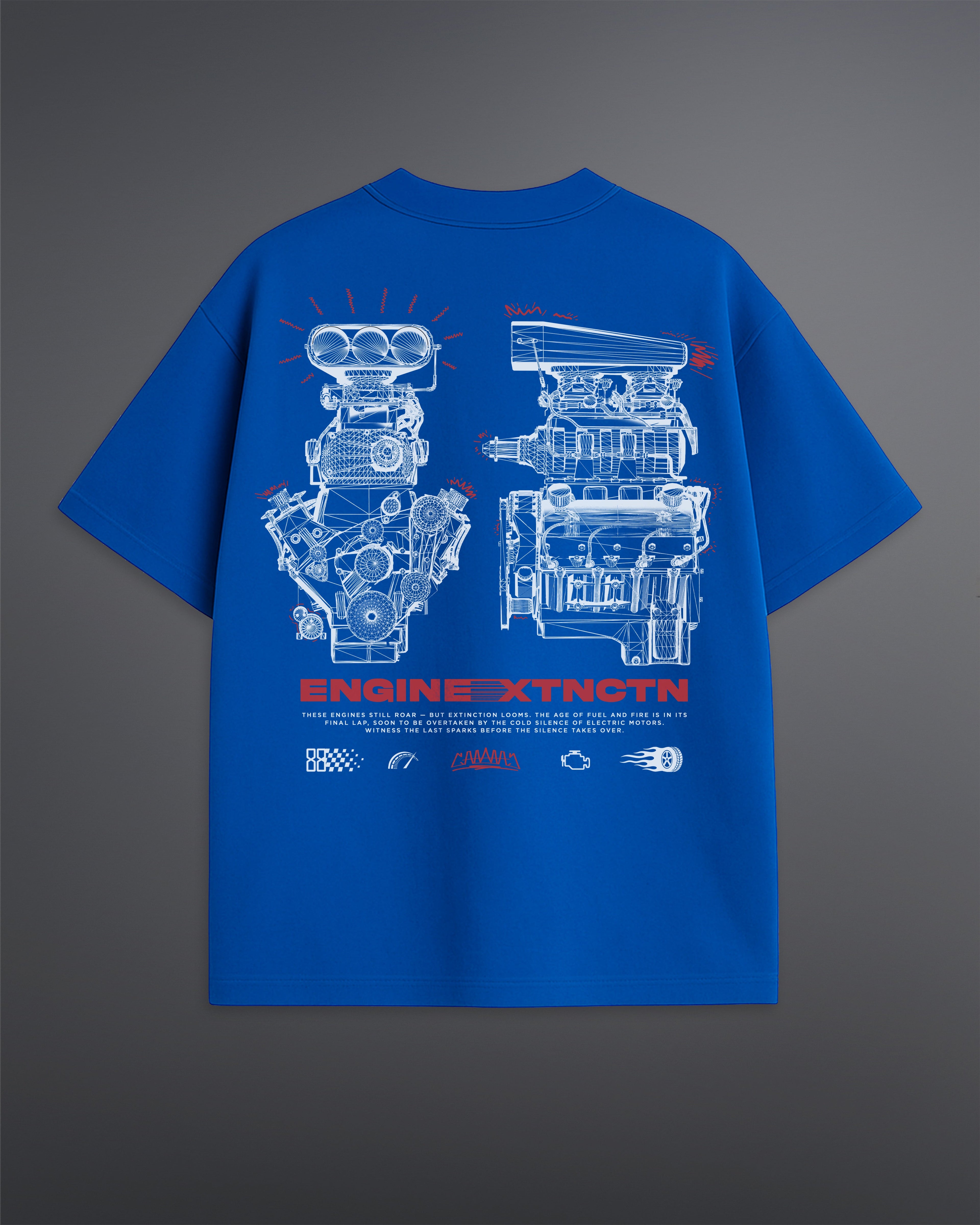 ENGINE EXTINCTION OVERSIZED TEE [BLUE]