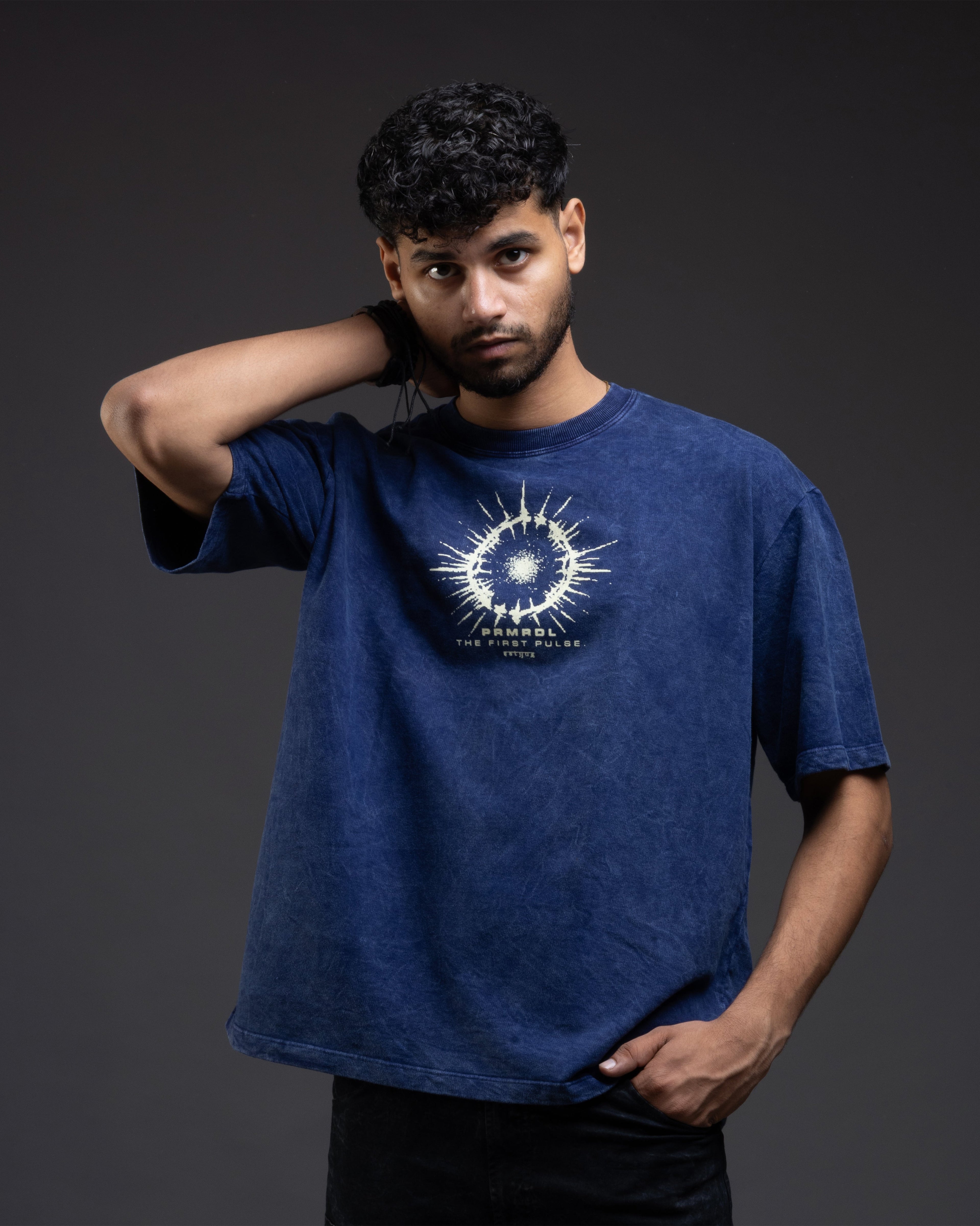 Primordial Prophecy Oversized tee [ACID WASHED-COSMIC BLU]