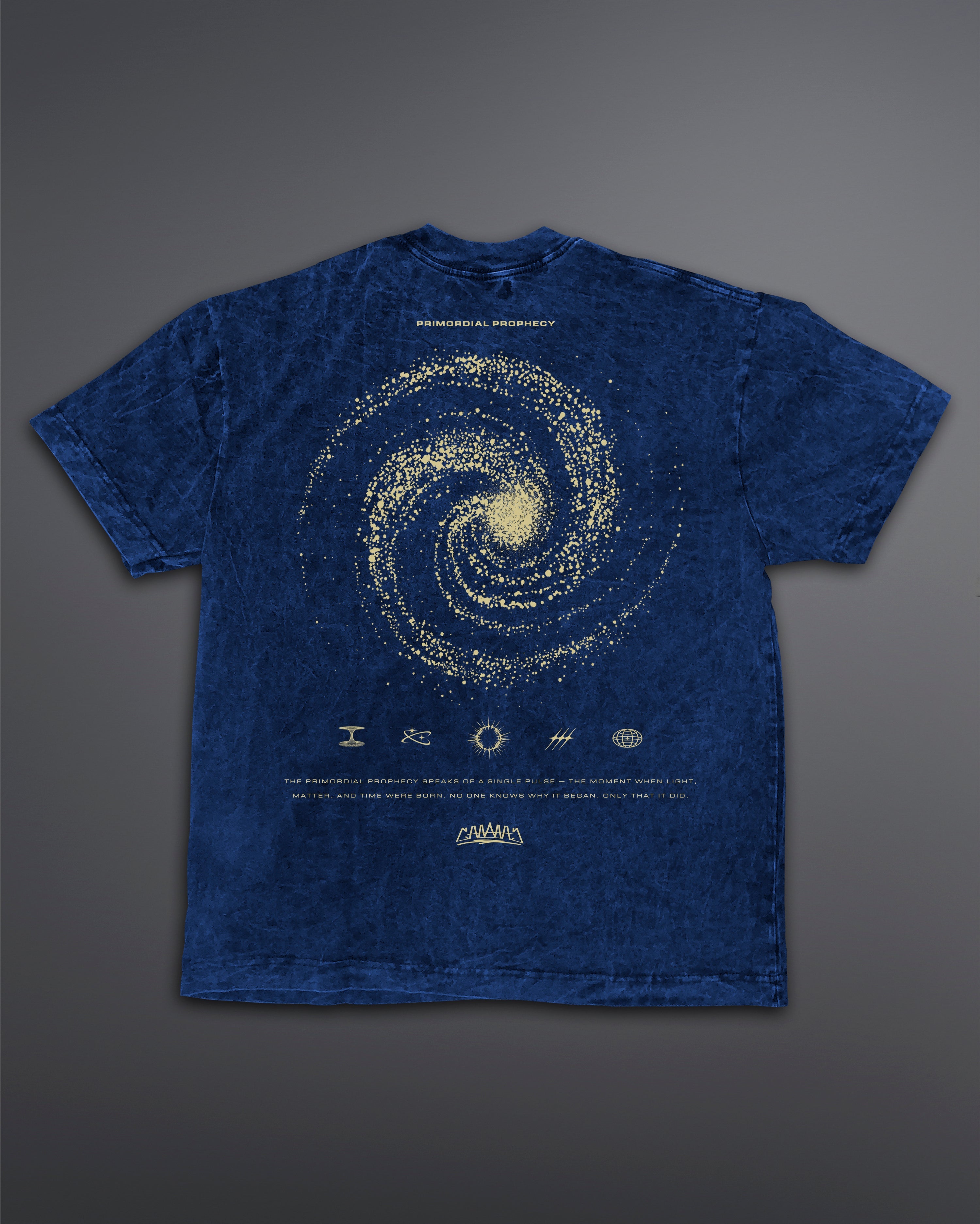 Primordial Prophecy Oversized tee [ACID WASHED-COSMIC BLU]